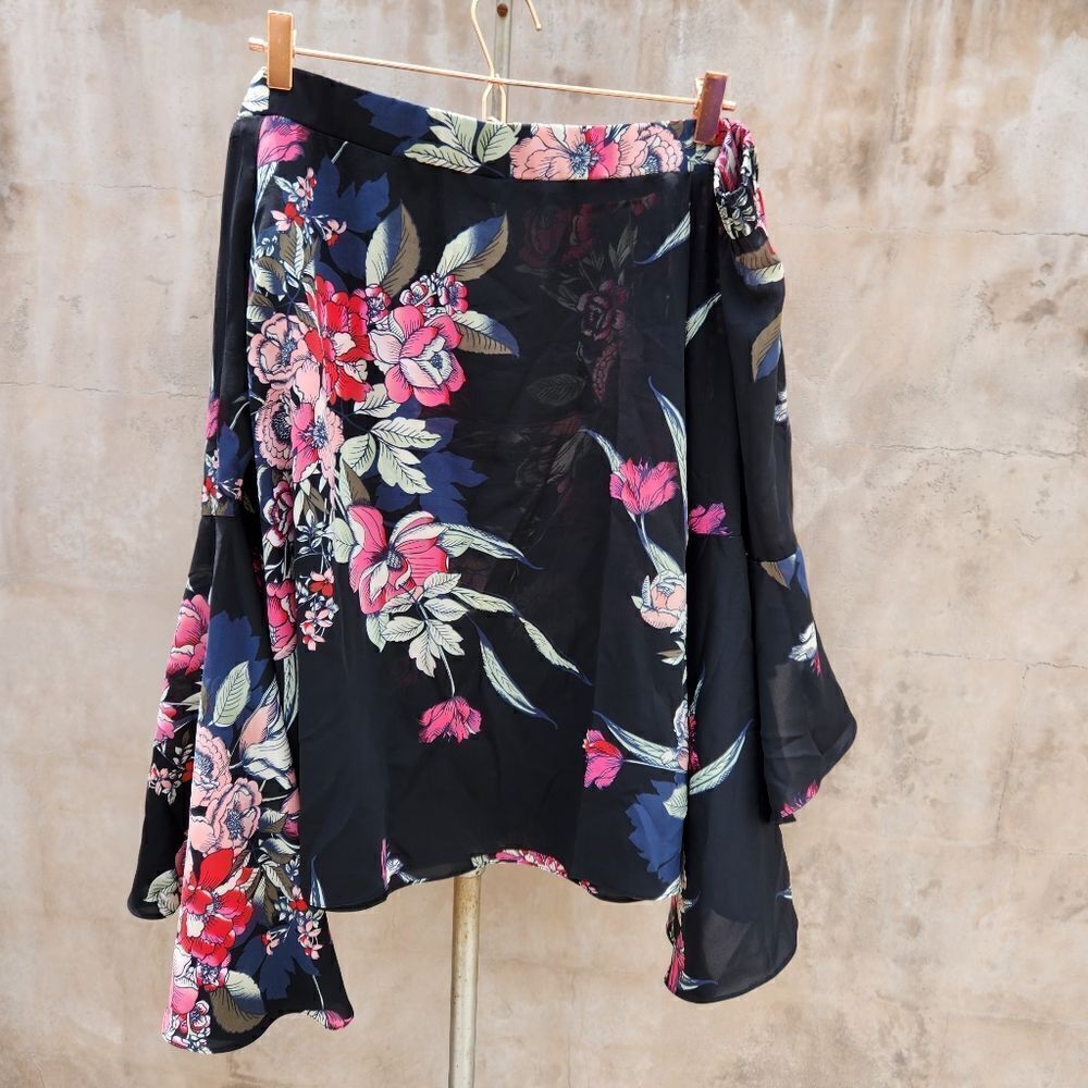 Citi chic black misty floral bardot top - Picture 6 of 10